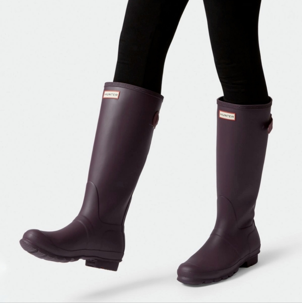 HUNTER Original Tall Adjustable Back Waterproof Rain Boot Sz 8
